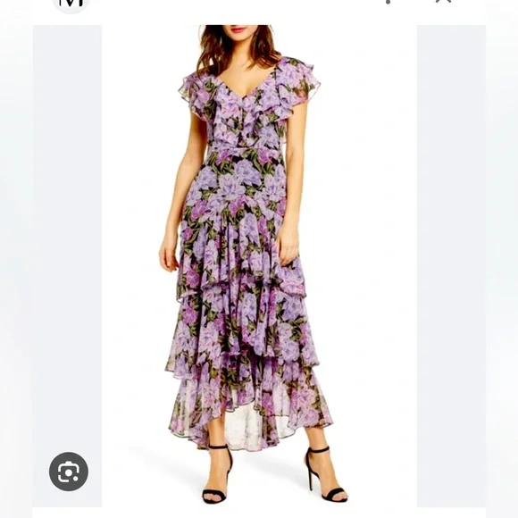 knee length dresses for ladies Tiers in Heaven Strapless Tiered Ruffle Maxi Dress main image 0